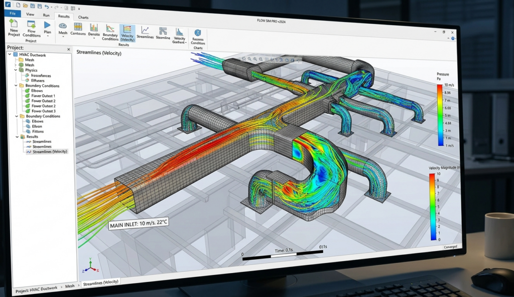 Ingeniería y Diseño simulación de flujo